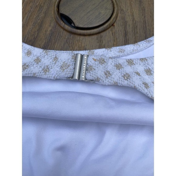 Solid and striped The Bailey Lurex Gingham one piece bathing suit S - Picture 6 of 9